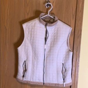 White and cream vest with zip pockets